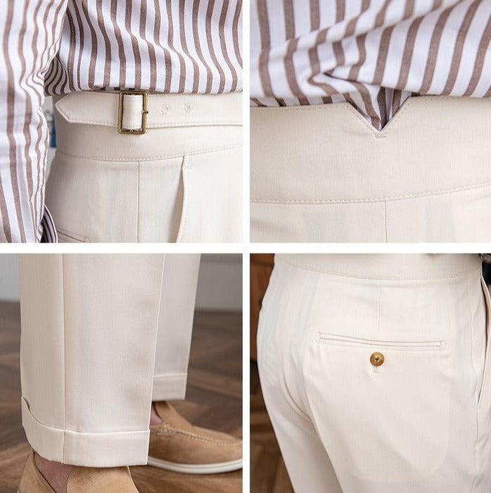 Old Money Straight Leg Pleated Trousers
