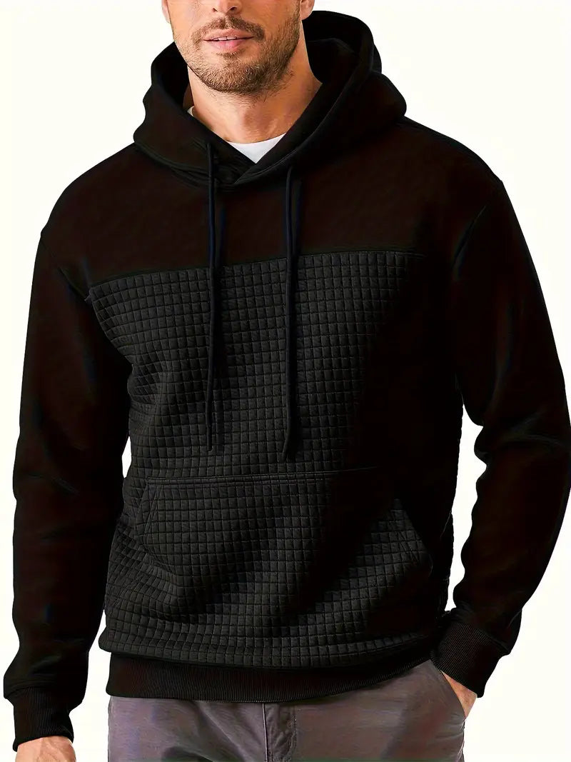 Dashiell - Textured Grid Hooded Sweatshirt
