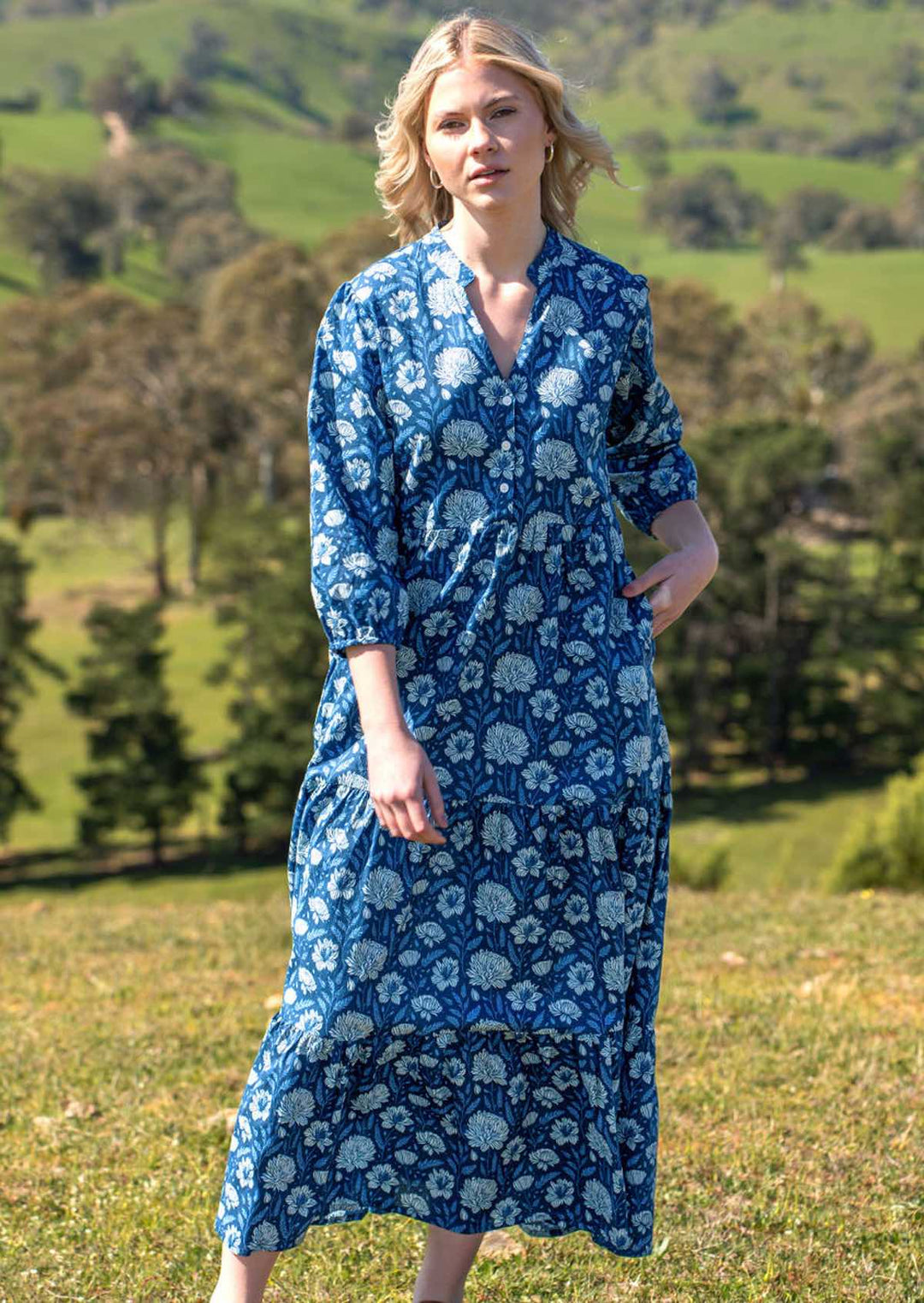 Blue Meadow Tiered Maxi Dress