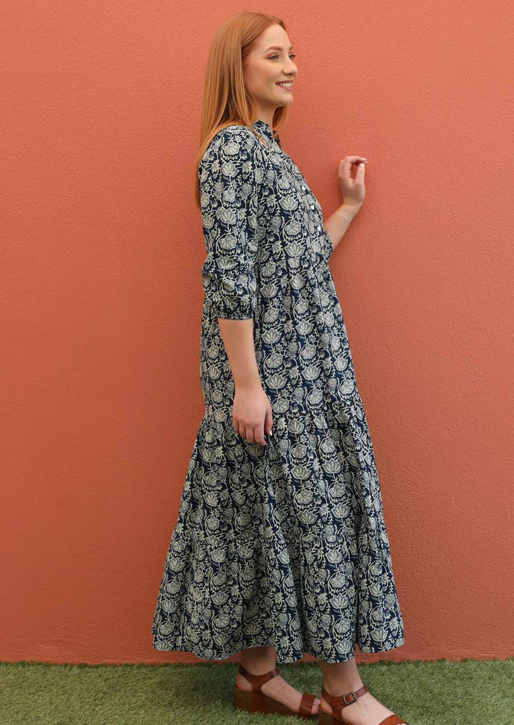 Indigo Tiered Maxi Dress