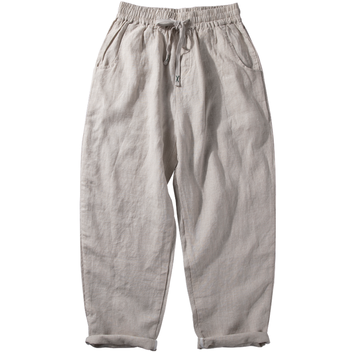 Breathable Straight-Leg Loose Linen Trousers