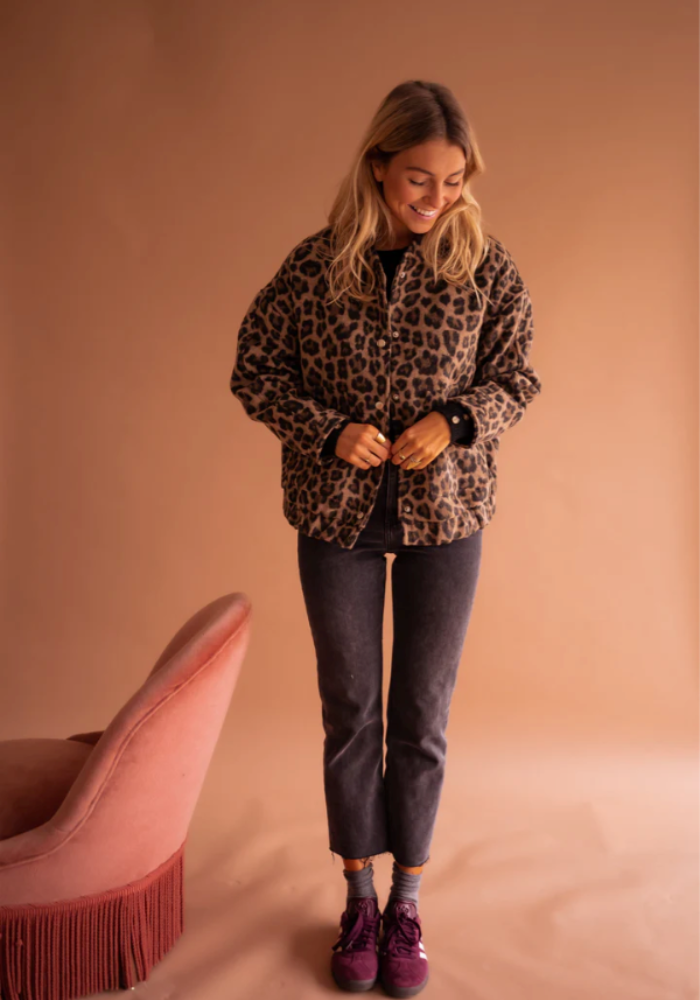 LEONA  Leopard Bomber Jacket
