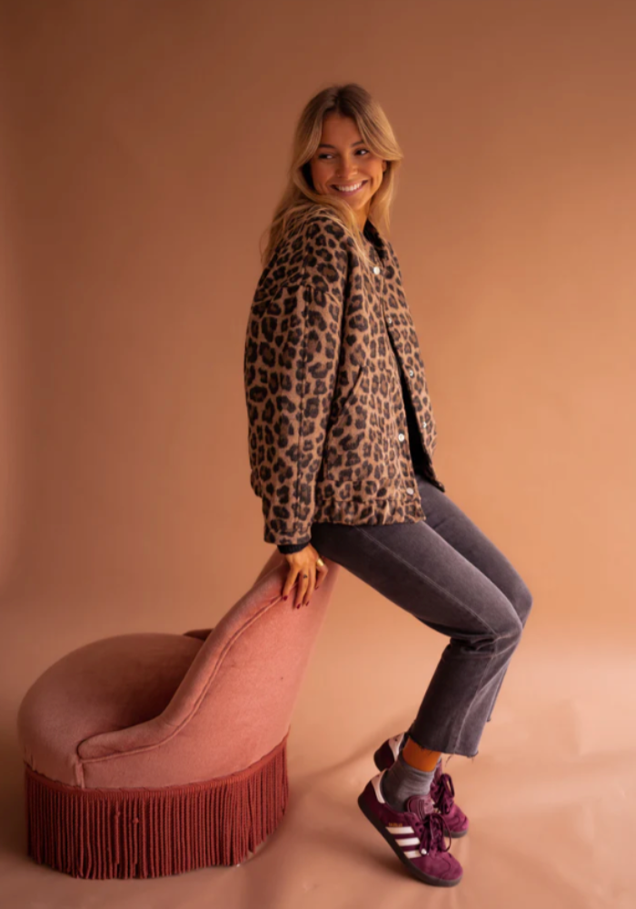 LEONA  Leopard Bomber Jacket