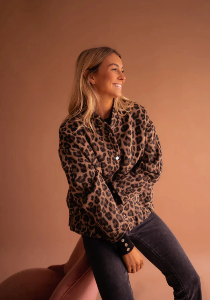 LEONA  Leopard Bomber Jacket