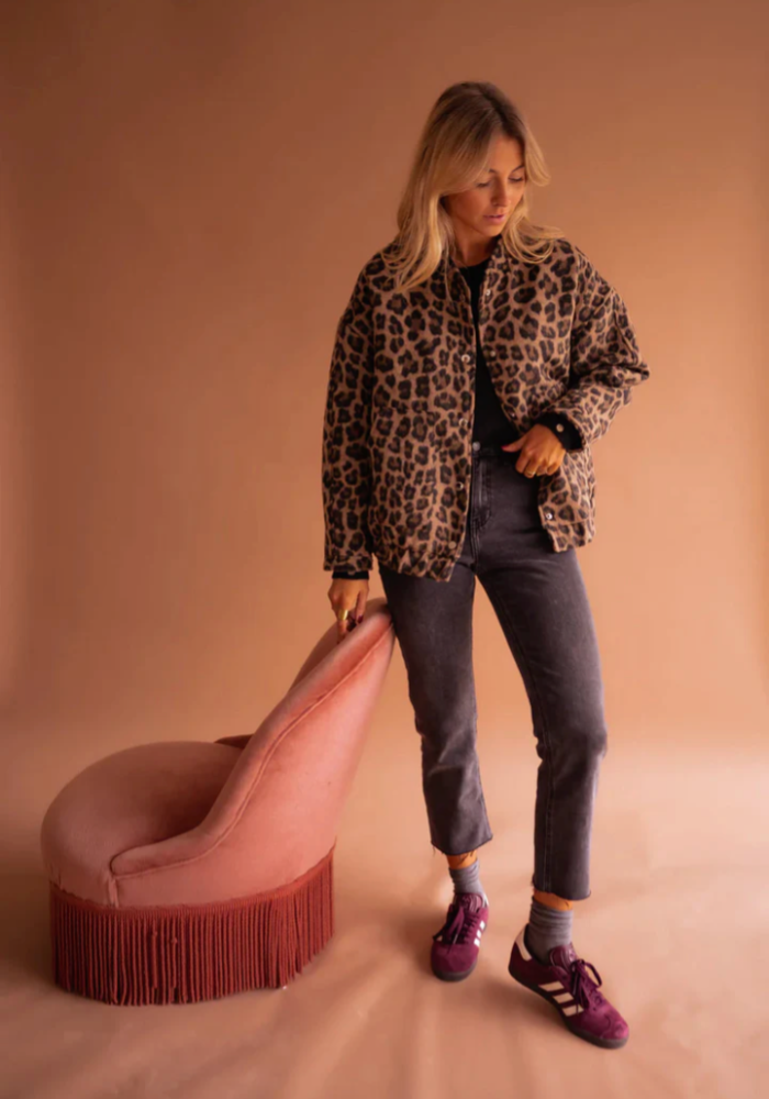 LEONA  Leopard Bomber Jacket