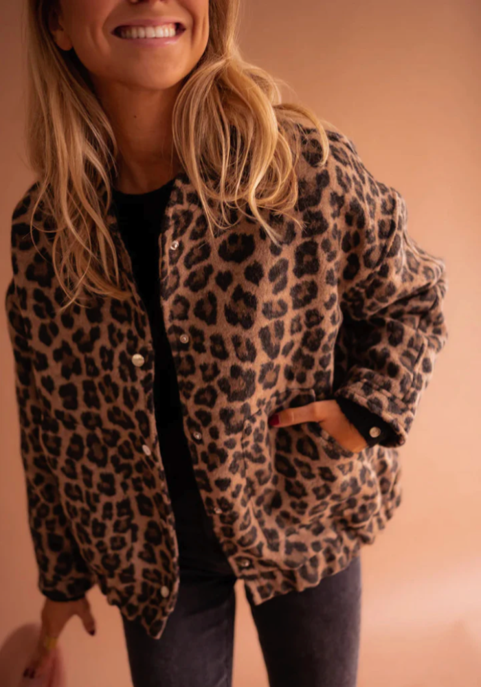 LEONA  Leopard Bomber Jacket