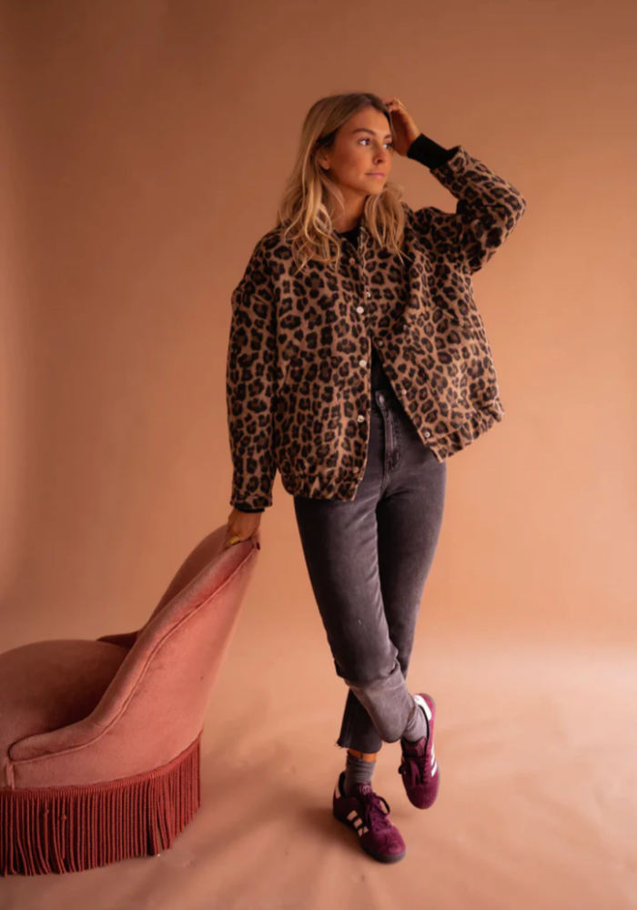 LEONA  Leopard Bomber Jacket
