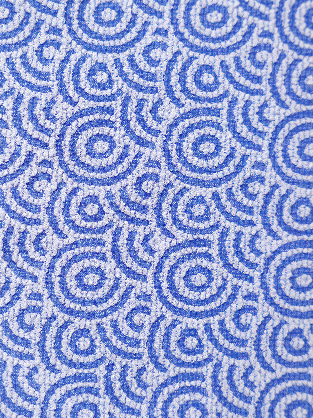 Blue Jacquard O-Ring Bikini Top