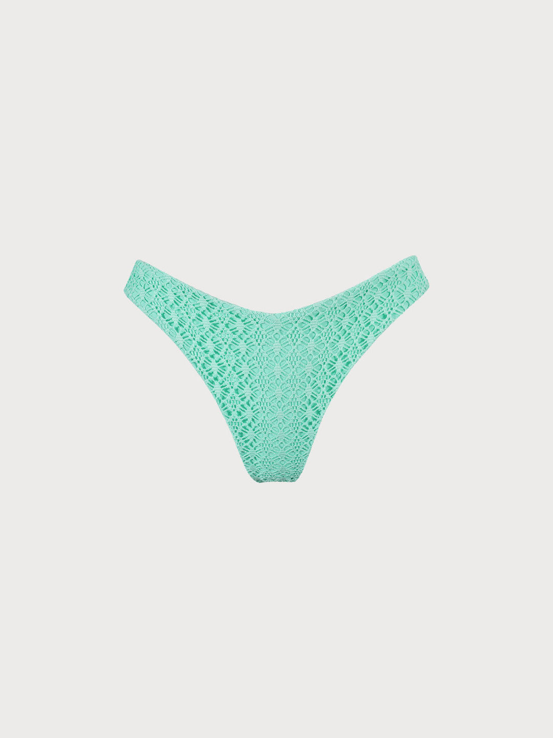 Cyan V-Cut Mesh Bikini Bottom