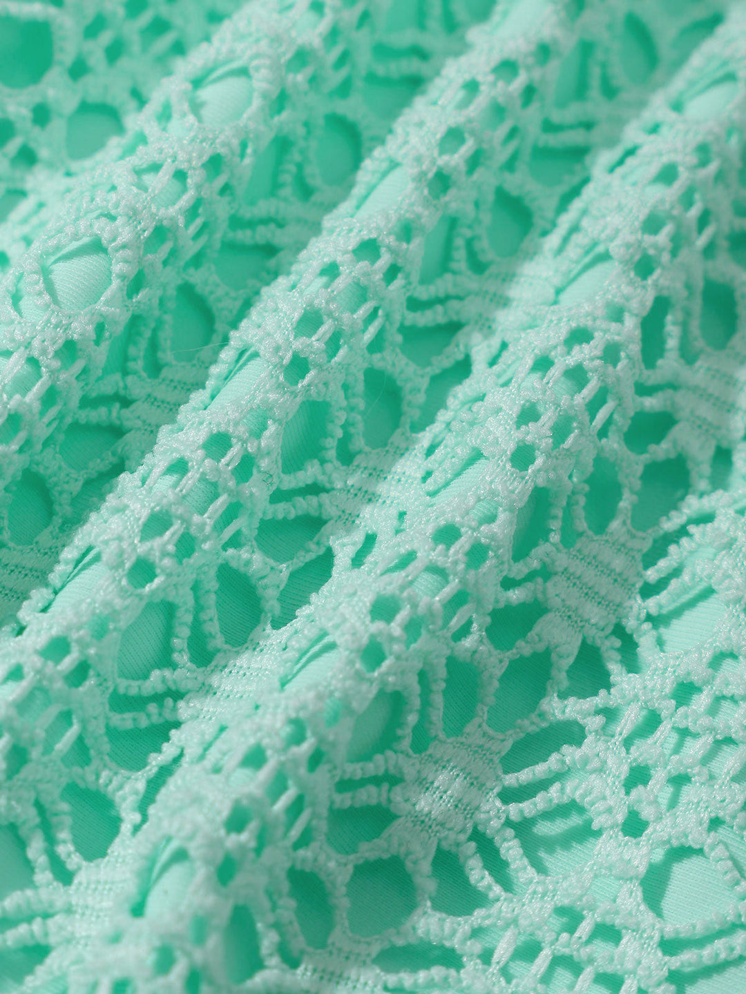 Cyan V-Cut Mesh Bikini Bottom