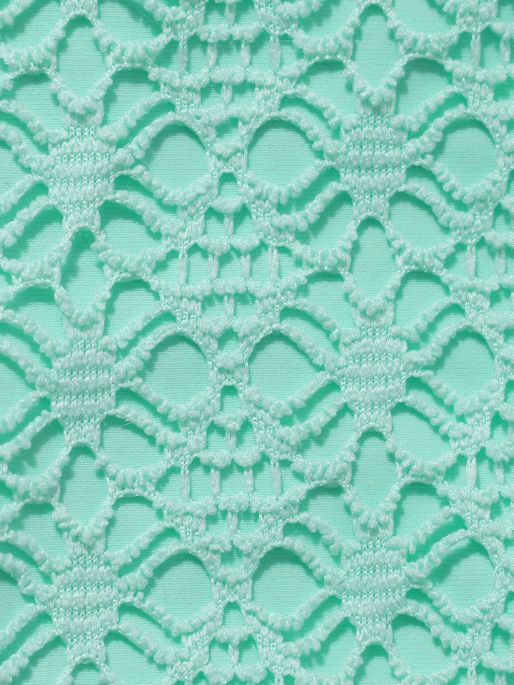 Cyan V-Cut Mesh Bikini Bottom