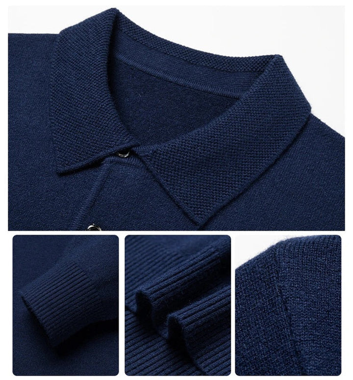 Artam - Warm Knit Long-Sleeve Polo