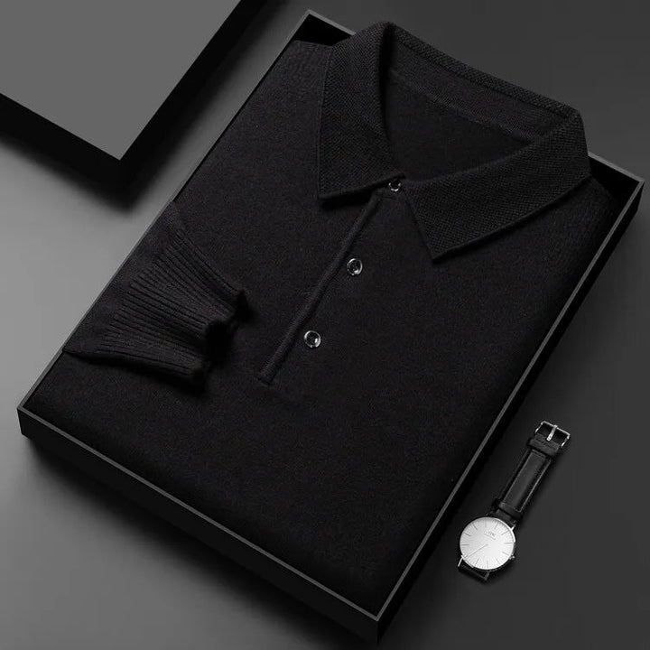 Artam - Warm Knit Long-Sleeve Polo