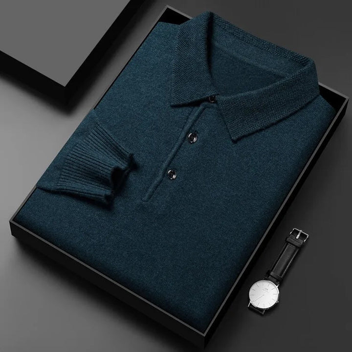 Artam - Warm Knit Long-Sleeve Polo