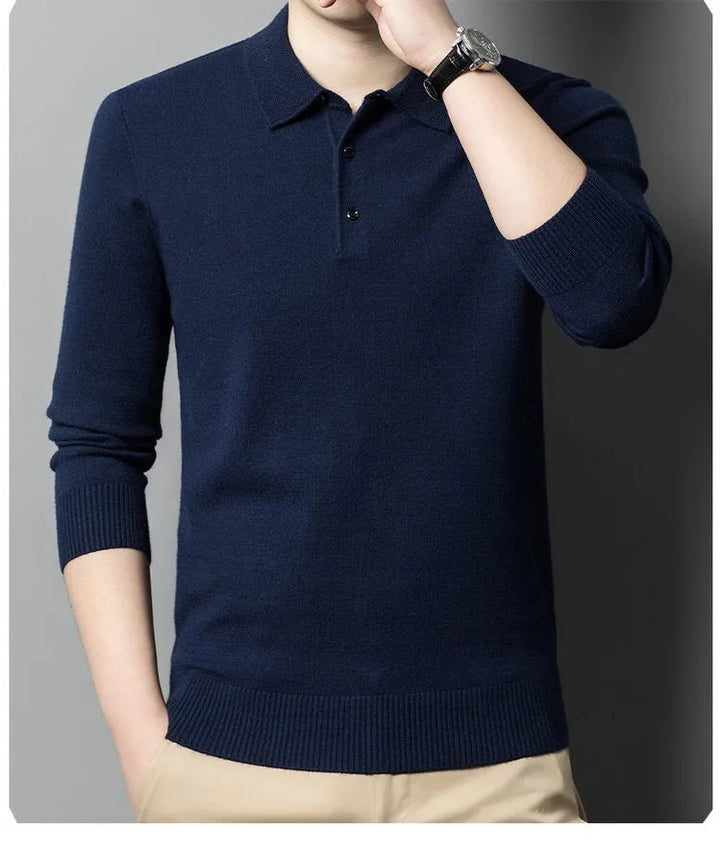 Artam - Warm Knit Long-Sleeve Polo