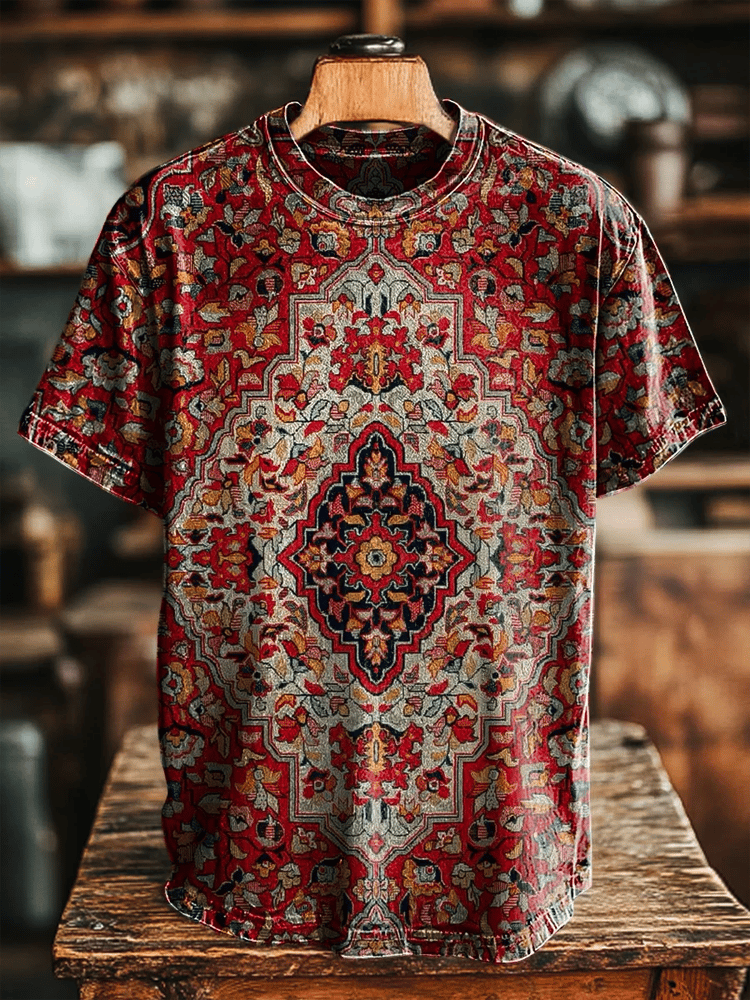 Men's Vintage Short Sleeve Crew Neck T-Shirt