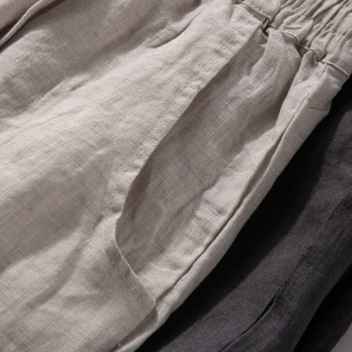 Breathable Straight-Leg Loose Linen Trousers