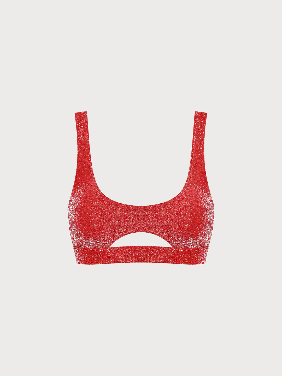 Red Lurex Cut Out Bikini Top