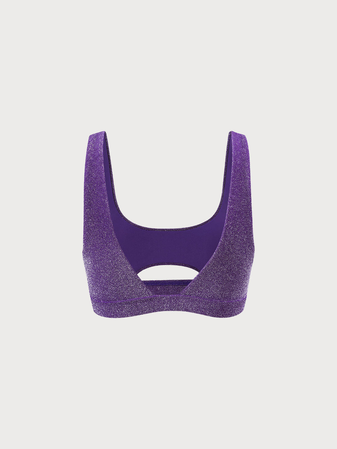 Purple Lurex Cut Out Bikini Top