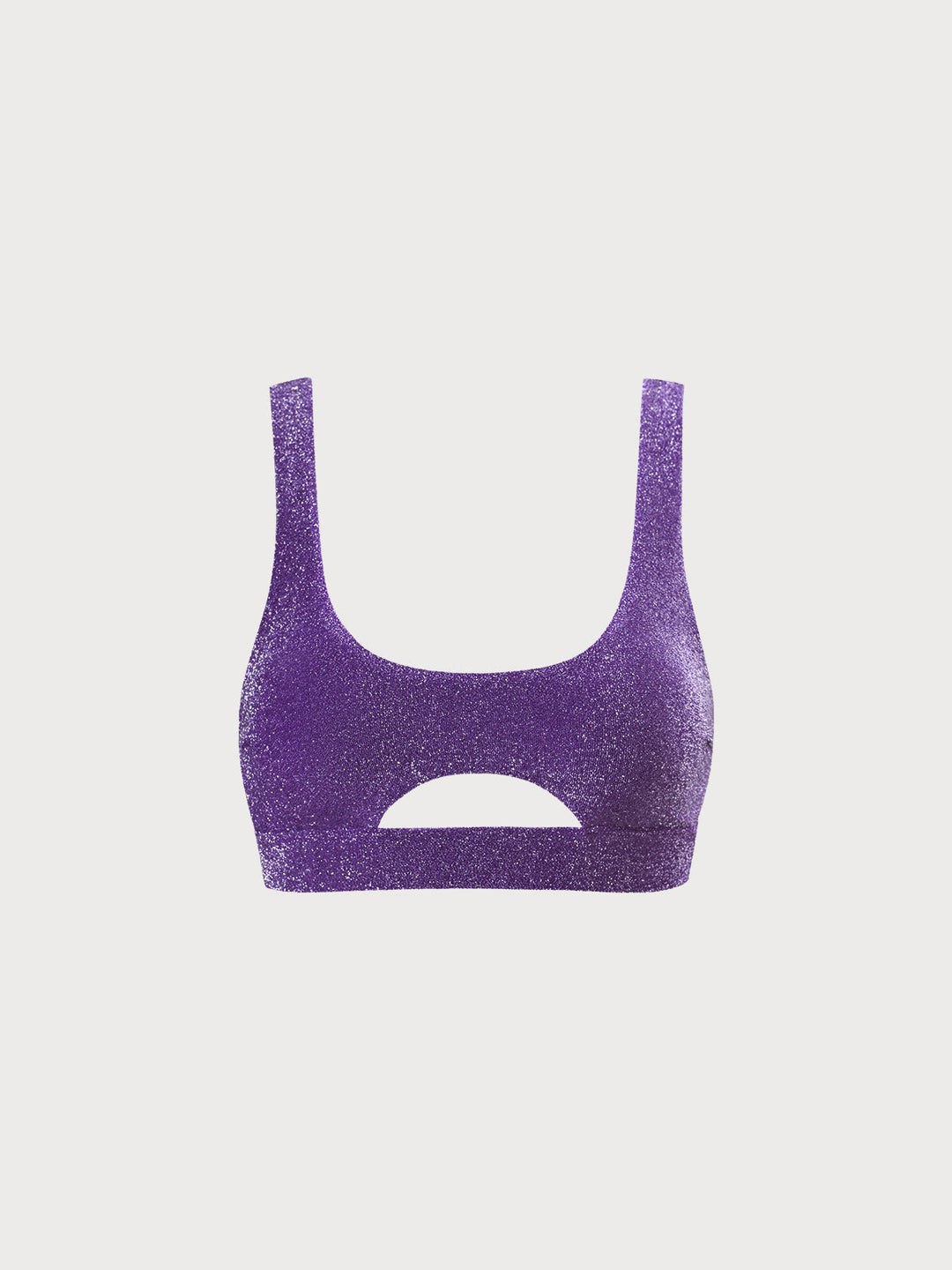 Purple Lurex Cut Out Bikini Top