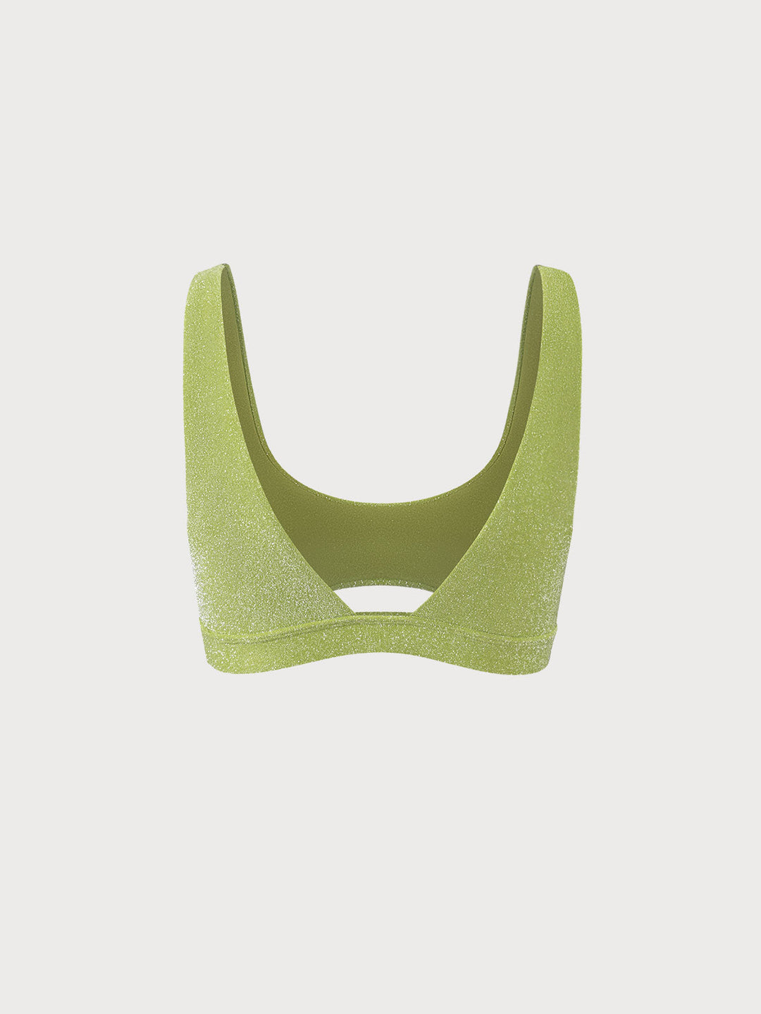 Light Green Lurex Cut Out Bikini Top