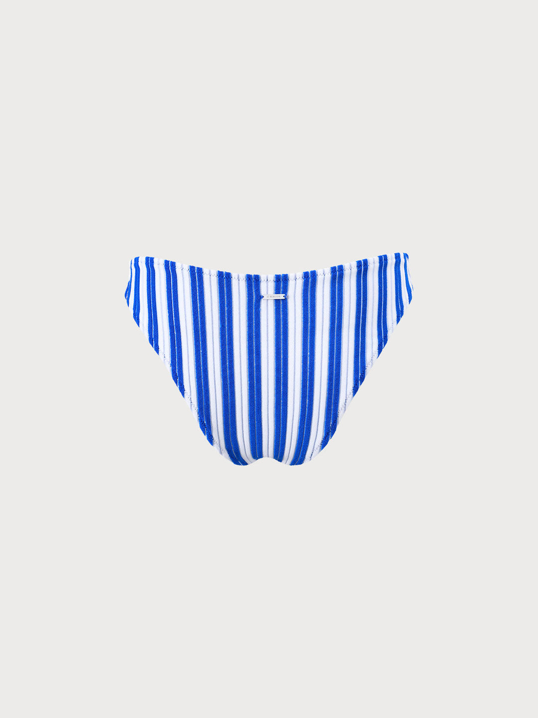 Navy Plush Texture Stripe Bikini Bottom