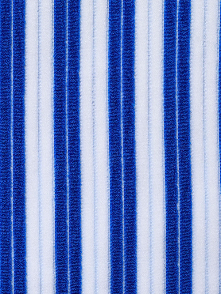 Navy Plush Texture Stripe Tie Bikini Bottom