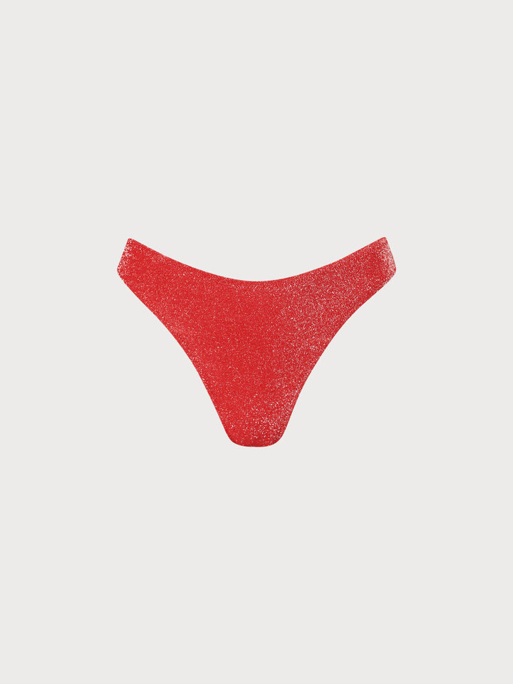 Red Lurex Bikini Bottom