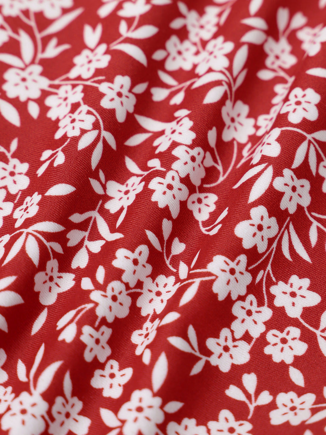 Red Reversible Floral Halter Bikini Top
