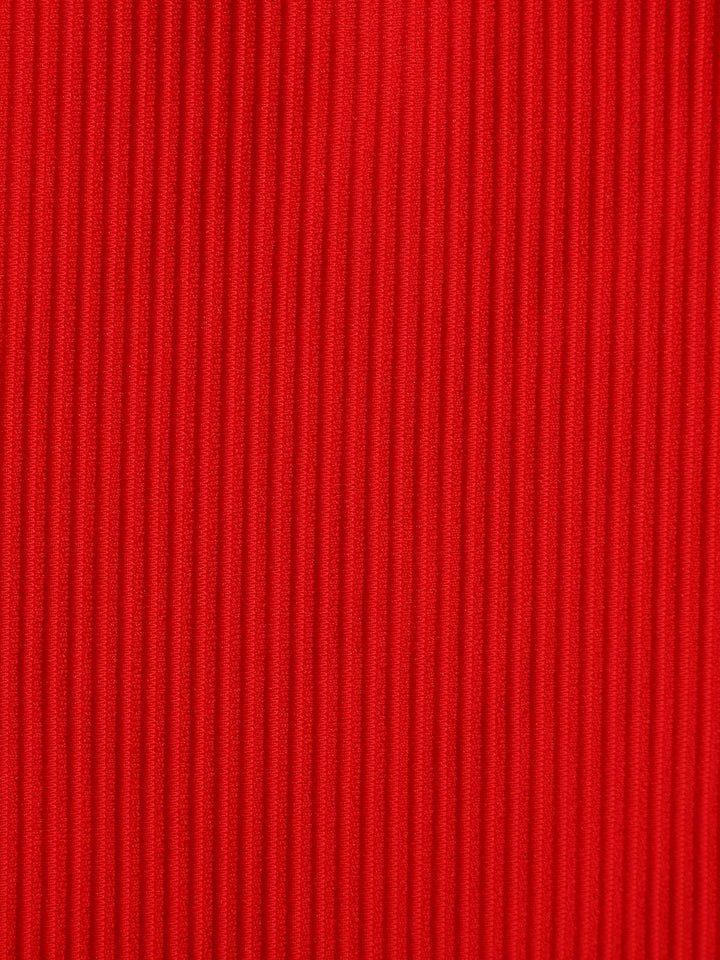 Red Ribbed Knotted One-Piece Swimsuit