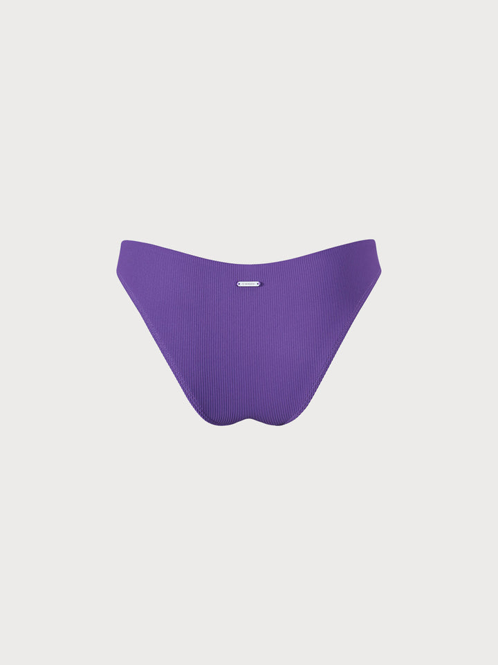 Purple Solid Low Waisted Bikini Bottom