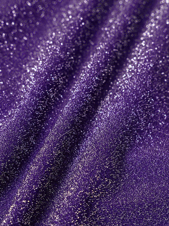 Purple Solid Lurex Bikini Bottom