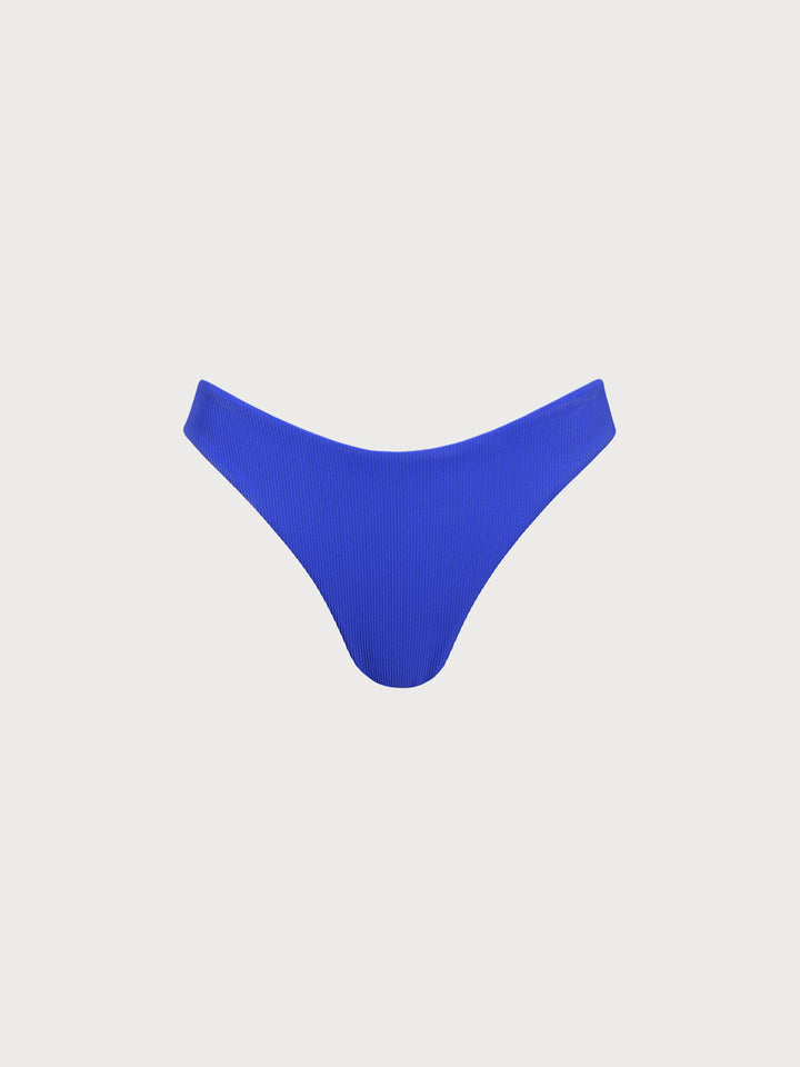 Blue Solid Bikini Bottom