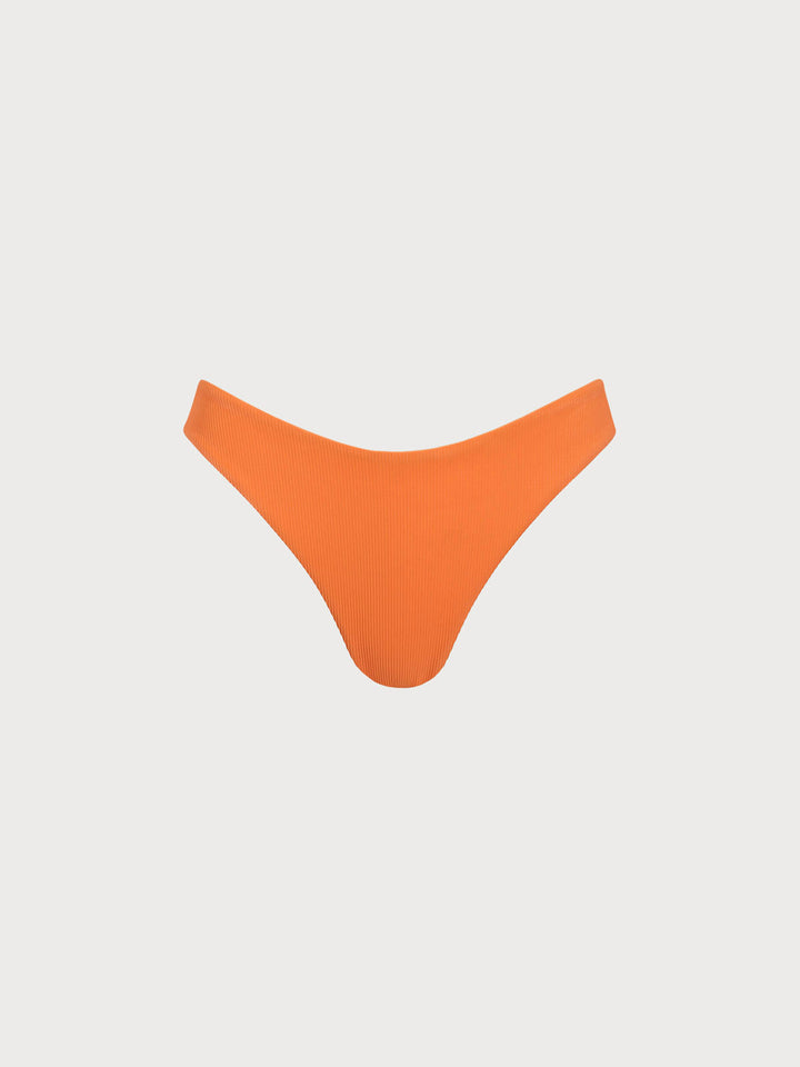 Orange Solid Bikini Bottom