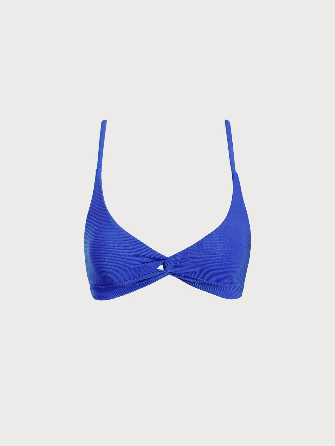 Blue Twist Backless Bikini Top