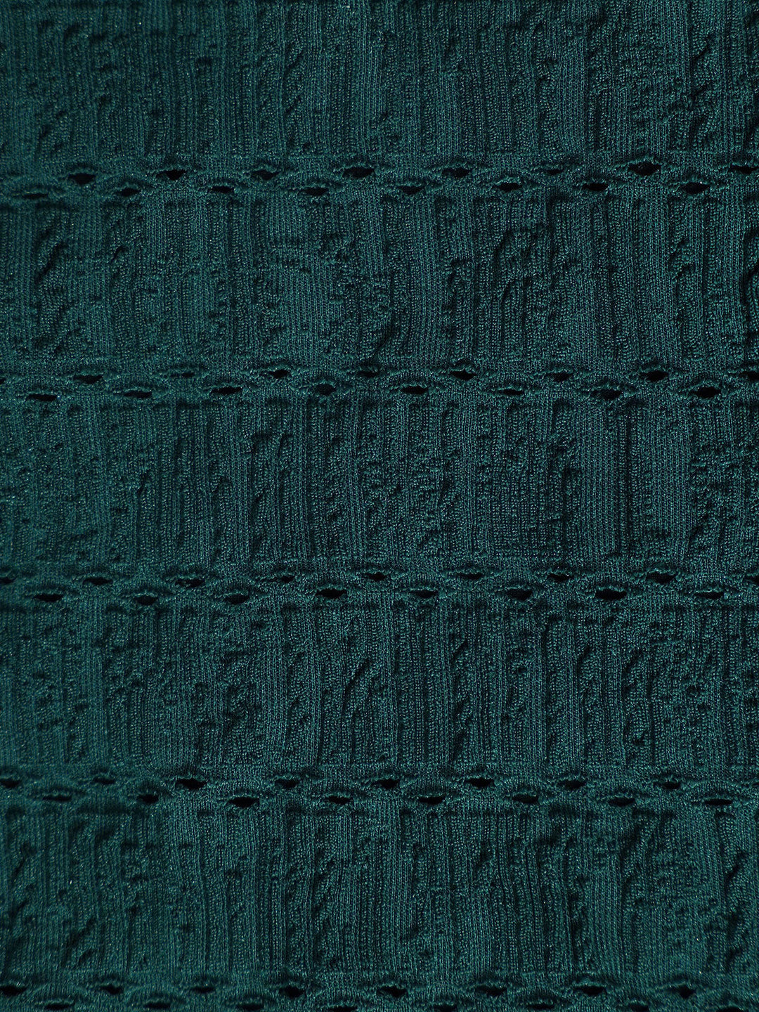 Dark Green Textured Tie Bikini Bottom