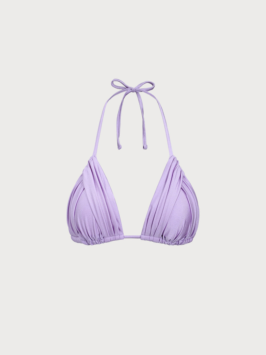 Purple Ruched Bikini Top