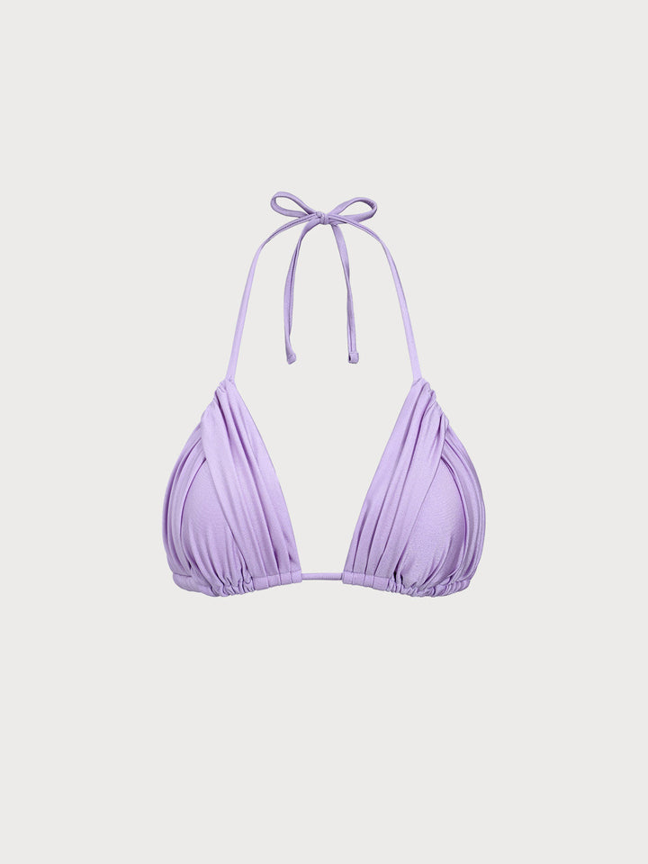 Purple Ruched Bikini Top