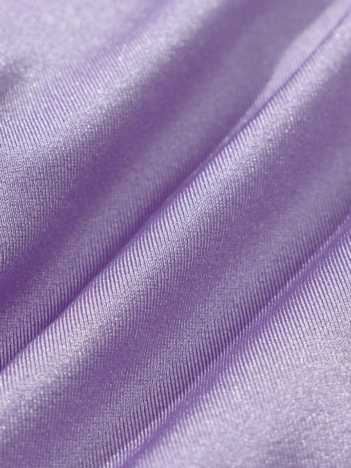Purple Ruched Bikini Top