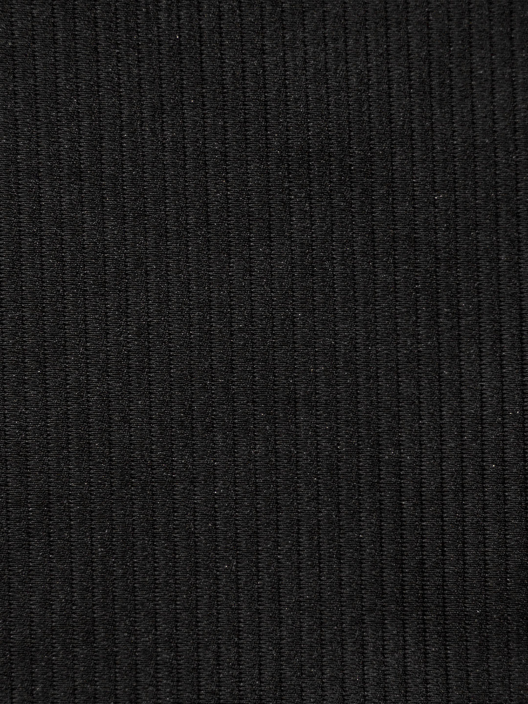Black U-Neck Ribbed Seam Bikini Top