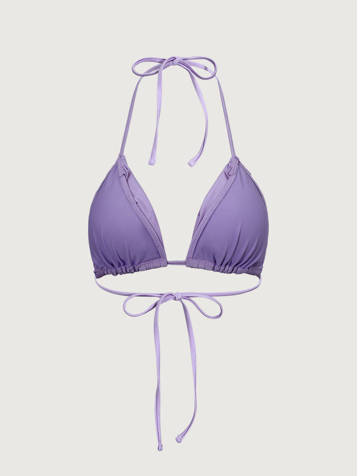 Purple Ruched Bikini Top