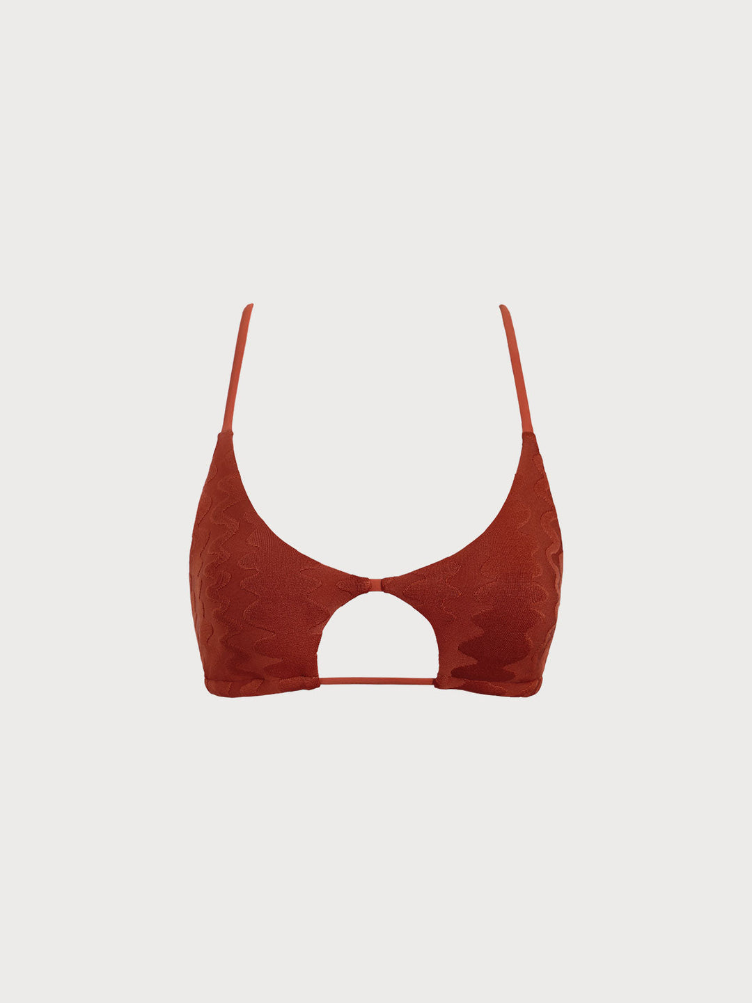Caramel Textured Cut Out Bikini Top