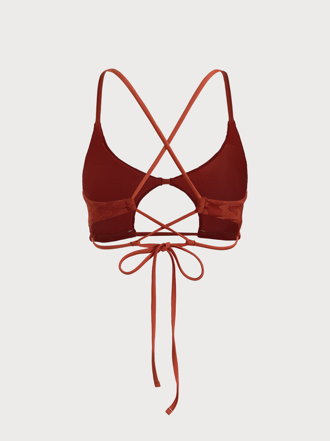 Caramel Textured Cut Out Bikini Top