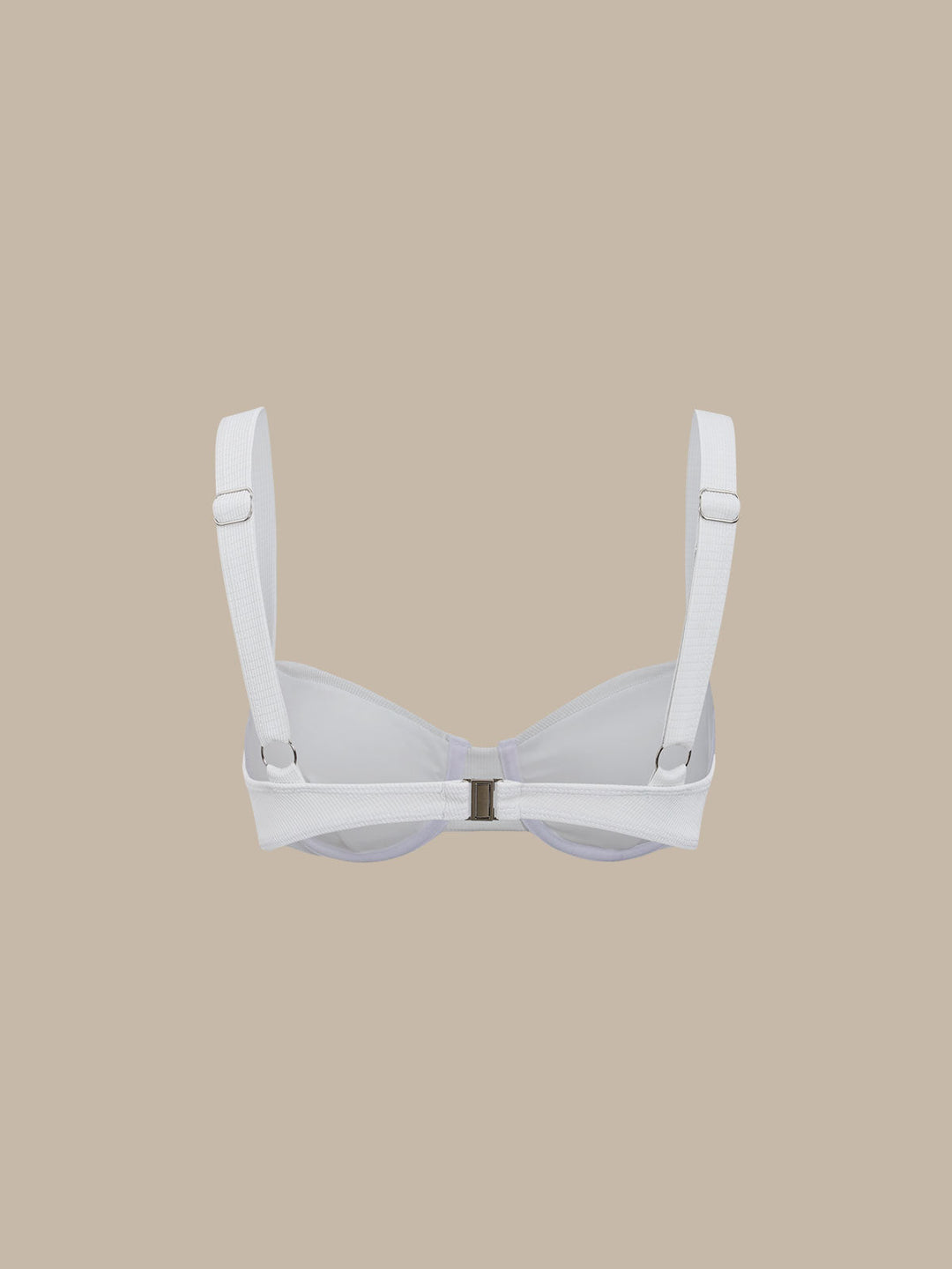 White Ribbed Underwire Bikini Top