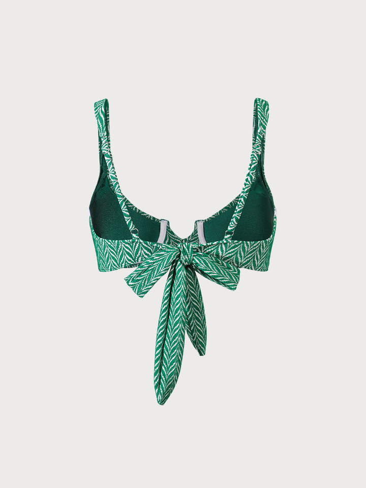 Geometric Textured Underwire Bikini Top